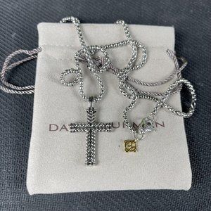 D Y Cross Pendant Necklaces in Sterling Silver